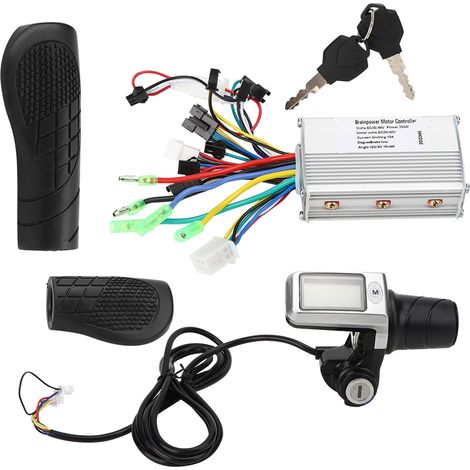 Manette Vélo Électrique avec Compteur LCD et Accélérateur Intégré pour Scooter (1/5)