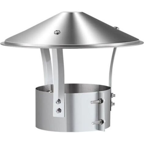 Chapeau de cheminée en acier inoxydable 125mm – Argent brillant – Évacuation fluide des fumées – Protection contre débris et intempéries (1/4)