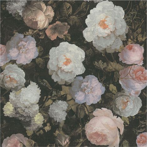 Flowers wallcovering wall Profhome 376505 non-woven wallpaper slightly textured with floral pattern matt pink green white 5.33 m2 (57 ft2) (1/5)