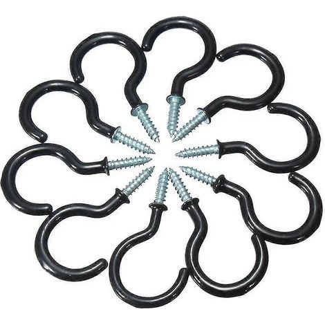 Crochets de plafond noirs, crochets muraux blancs pour tasses, support à visser, rangement pour la maison (1/4)