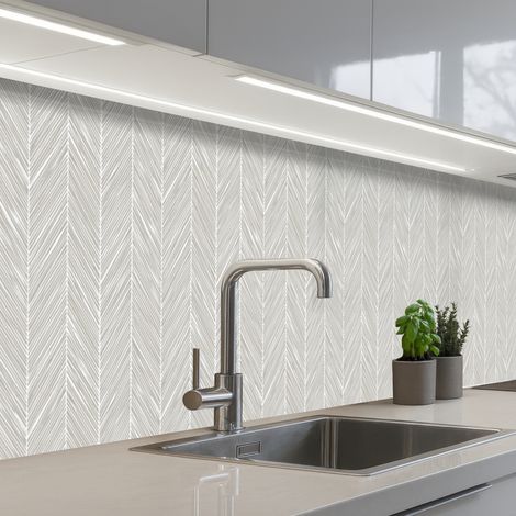 Kitchen Splashback Classic - Herringbone - Gray 500x60 cm (1/5)