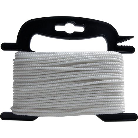 Corde de maçon 3 mm x 20 m - Blanc - Polypropylène Tressé - Résistance 150 kg