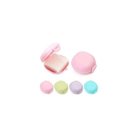 Set di portasapone da viaggio, 4 portasapone in plastica con coperchio, portatili, a prova di perdite, adatti per bagno, viaggi, escursioni e campeggio (verde, blu, v) - Crezuo
