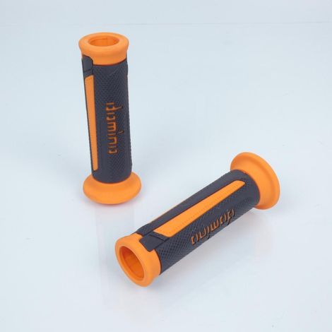 Poignée embout ouvert Domino A350 Turismo noir orange pour moto (1/3)