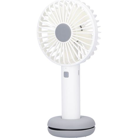 Ventilateur de table en forme de donut blanc avec veilleuse LED et base en silicone - Idéal pour la chambre (1/5)