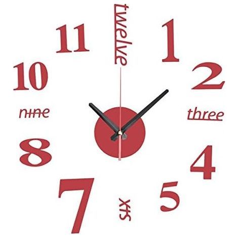 Mini horloge murale miroir moderne à faire soi-même, design autocollant 3D pour la maison ou le bureau (1/5)