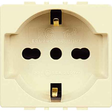 PRESA ITALIANA/TEDESCA 'TONDO' 10/16A 250V 2P+T