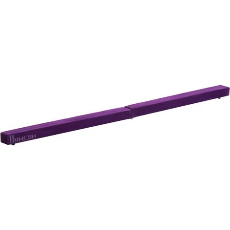 Agrès Poutre Équilibre Pliable-Antidérapant-Revêtu Suédine-Bois Robuste-Violet 210x10x6,5cm (1/5)