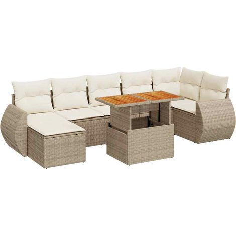 Maison Exclusive - Set de sofás de jardín y cojines 8 piezas ratá
