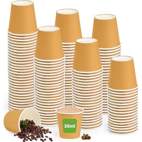 Gobelets en Papier Kraft Gobelet en Carton Gobelets à Café en Papier Gobelets en Papier Biodégradables Tasse Cafe Carton Convient pour les Boissons Chaudes et Froides (1/5)