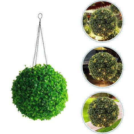 Lumières extérieures de boule d'herbe, lumières suspendus de paysage, paniers de fleurs artificiels solaires de 4120 cm, lumières artificielles (1/5)