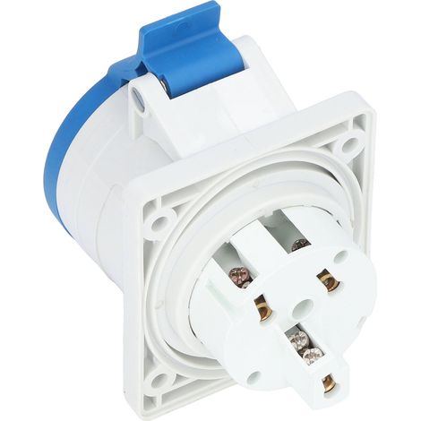 IP44 wasserdichter Industriestecker, 3-polig (2P+E), 32 A, 220–240 V AC, versenkte Luftfahrtbuchse zur Wandmontage (1/5)