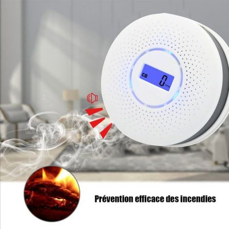 Détecteur Fumée Monoxyde De Carbone - 2 En 1 - Sans Fil - Alarme 85 Db - Pour Maison Appartement Bureau - 1 Pièce (1/5)