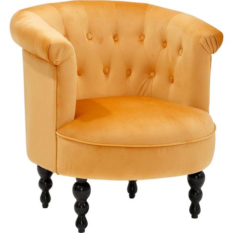 Bastian-Fauteuil en velours doré (1/5)