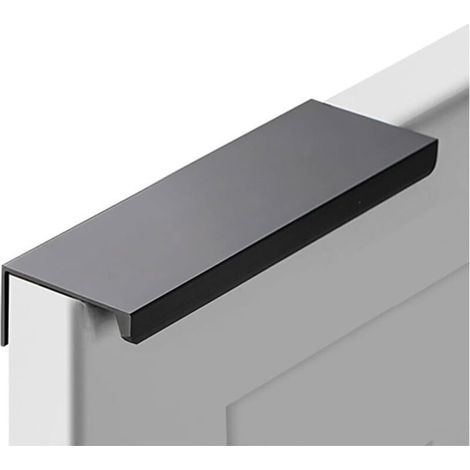 Poignée invisible - MICH - 1 pièce - Noire - 120 mm - Aluminium - Installation facile - Polyvalente - Robuste - Durable (1/4)