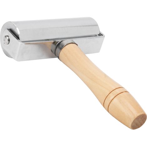 Kantenroller für Leder, DIY-Lederhandwerk, Kantenrollwerkzeug mit Holzgriff, silberfarben, 100 mm / 3,94 Zoll (1/5)