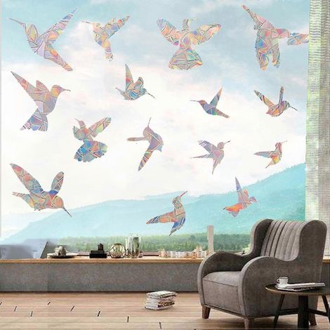 21 Autocollants de Sécurité pour Fenêtres et Portes Vitrées, Protection Anti-Collision pour Oiseaux (1/5)