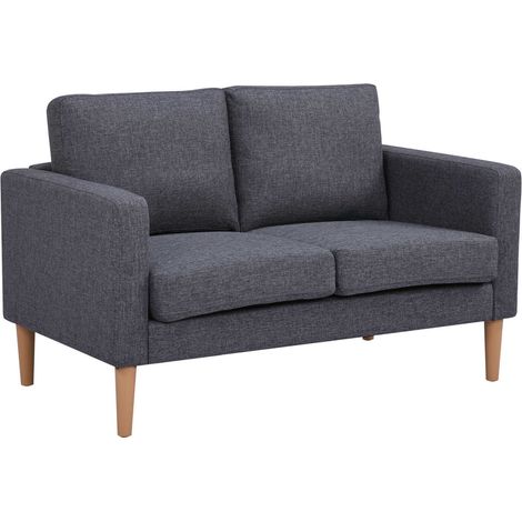 Divano 2 posti da interno con struttura in legno rivestito in poliestere Easy Life Lite - DarkGrey (1/5)