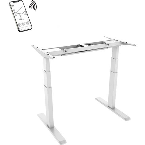 Pied de bureau motorisé assis-debout, Hauteur 62- 128 cm, Blanc - Connecté (1/3)