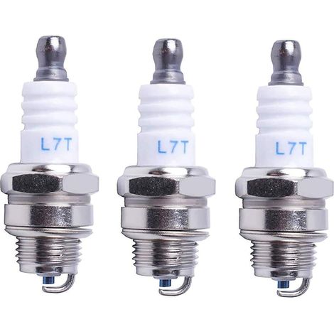 Candela di accensione L7T Motosega Tosaerba Motore piccolo Parti accessorie compatibili con STIHL Hus-qvarna Rep NGK BPMR7A 4626 Equivalente RCJ6Y Champion Bosch WSR6F, confezione da 3