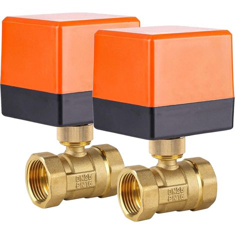 2 x Vanne électromagnétique DN25, 1 pouce, laiton, AC230V, chauffage, climatisation (1/4)