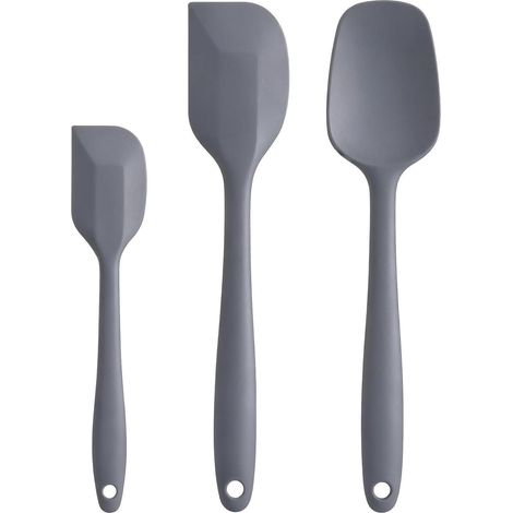 Silikon Spatel Set, hitzebeständig, BPA-frei, 3er-Pack, dunkelgrau