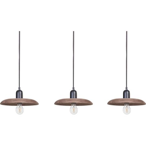 Lampada a sospensione in legno di mango a soffitto per l'illuminazione domestica fatta a mano Manjeera scuro (1/5)