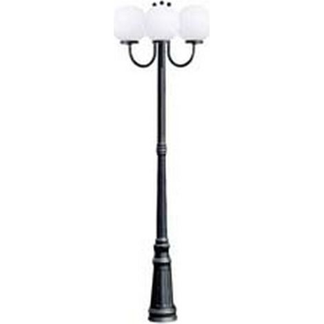 1PZ LAMPIONE 3 LUCI SU PALO MODELLO SFERA - 3x100w IP44 cm.230h. colore nero