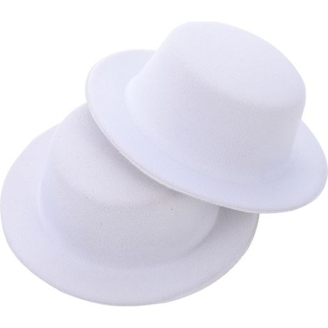 2pcs Petit Chapeau Formel Blanc DIY en Eva et Tissu, Accessoire Coiffure à Clipser pour Création de Coiffures Élégantes et Originales (1/5)