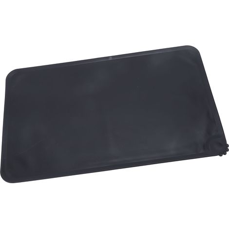 Tapis d'alimentation en silicone pour animaux de compagnie, anti-déversement, antidérapant, lavable, design mignon, pour chats et chiens, pour gamelles d'eau et de nourriture d'intérieur, noir (1/5)
