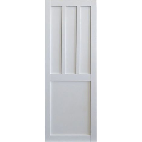 Porta scorrevole a 2 pannelli bianca per abiti con montanti H204 x L83 (1/4)