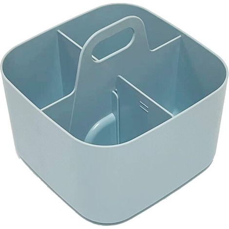 Organizer multiuso BLU, cestino portaoggetti impilabile in plastica con manico, cestino per lavori artigianali, cestino per ufficio, organizer (1/3)
