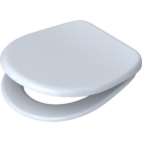 pagette asiento inodoro V.I.P. NEW blanco, con descenso automático excéntrico integrado, desmontable, de Duroplast.