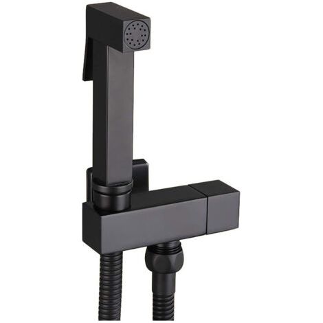 Douchette pour robinet,Kit de pulvérisateur de toilettes, pulvérisateur de bidet à main en laiton noir, pulvérisateur de bidet mural, kit complet de pulvérisateur de toilettes pour le nettoya,de DEBUN (1/4)