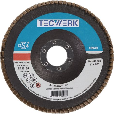 Fächerscheibe D.125mm K.120 fl.INOX ZK TECWERK