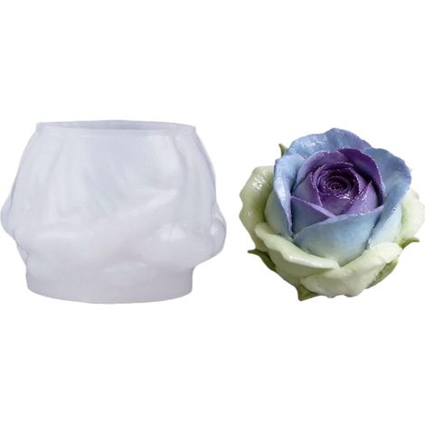 Moules à bougies en forme de rose , réutilisables silicone alimentaire pour la création motifs argil (1/5)