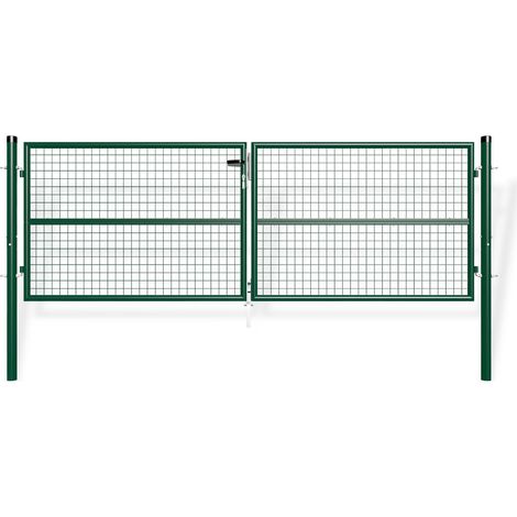 Puerta batiente de malla metálica 3m OLGA 300 x 100 Verde