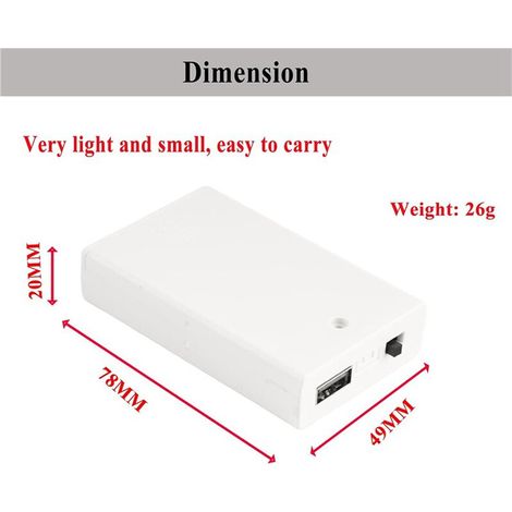 Convertisseur de batterie USB portable à 8 cellules, compatible avec les lampes LED 5V - adaptateur secteur, adapté à une utilisation intérieure et extérieure.