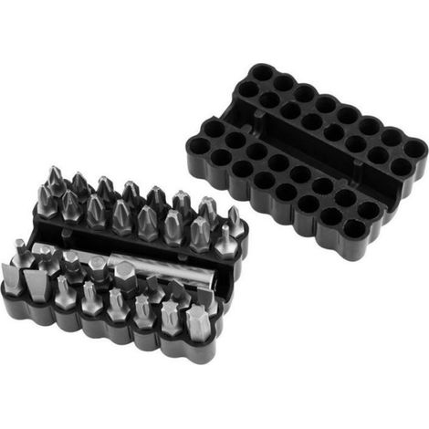 Douilles - embouts Graphite Jeu d'embouts 25 mm, avec support magnétique 60 mm, 33 pièces.