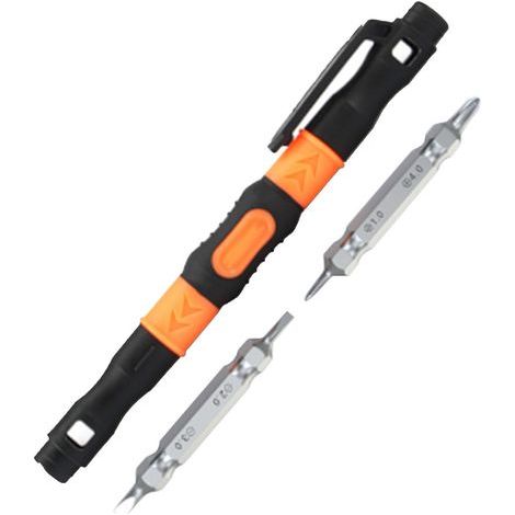Tournevis en forme de stylo, outil de pilote à Double tête fendue et croisée pour la réparation de lunettes et de téléphones JM-8155 (1/5)