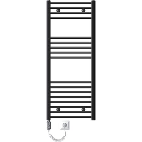 ECD Germany Radiatore da Bagno Elettrico 500 x 1200 mm Antracite Curvo con Attacco Laterale con Elemento Riscaldante 1200W Scaldasalviette Termoarredo Riscaldamento per Bagno Termosifone