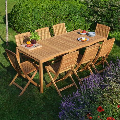 Salon de jardin en acacia 8 personnes (1/5)