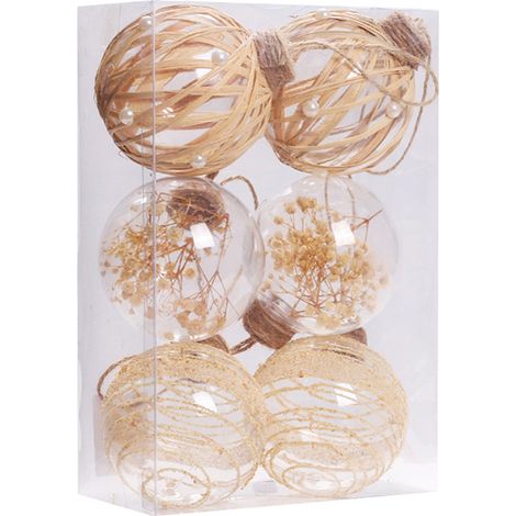 Boules De Noël Transparentes - Lot De 6 Boules Décoratives En Plastique Incassable Pour Arbre De Noël - Décoration Fêtes Et Réveillon (1/5)