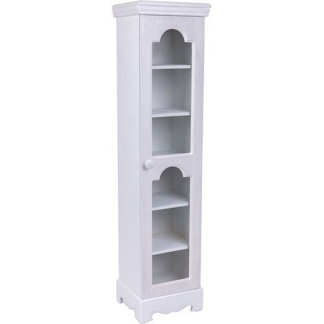 Vitrina de madera de 1 puerta blanco 24x20x98,5 (1/5)