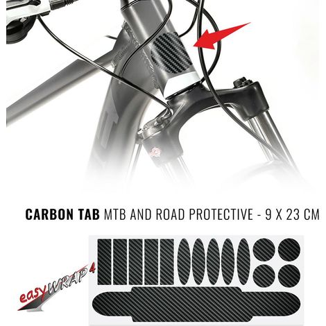 Kit Adesivo Protezione Telaio Bici Carbon, 9 x 23 cm