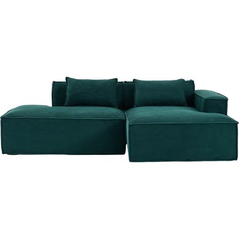 ELVMI Sofá Recto Compacto con Asiento de Muelles Ensacados y Espuma de Alta Densidad, en Poliéster, Verde Retro (1/4)