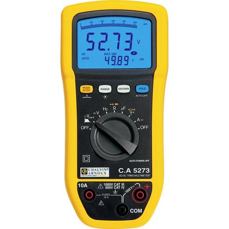 Chauvin Arnoux – Multimètre numérique P01196773 – TRMS jusqu’à 1000V AC/DC – Mesure courant 10A – Indice de sécurité CAT III 1000V – IP54