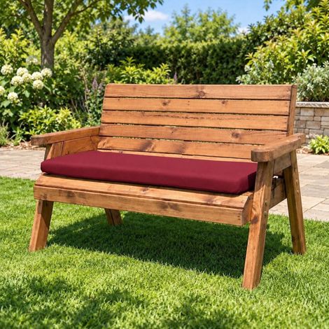 Burgundy Waterproof Three Seater Base Cushion for wooden furniture (1/5)