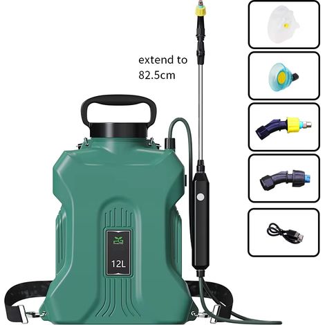 Pulverizador eléctrico de gran capacidad (12 L), Pulverizador de mochila a batería para limpieza, desinfección y riego (1/5)