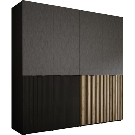 Armoire : Graphite Noir / Chêne Wotan, 200 x 200 x 51 cm (1/5)